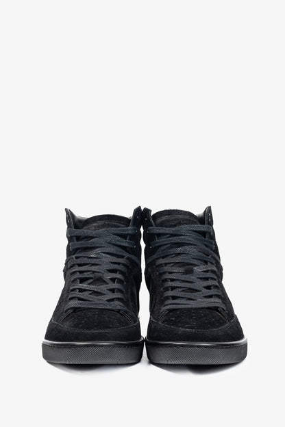 Saint Laurent SL/10H High Black Suede Court Classic High-Top Sneakers