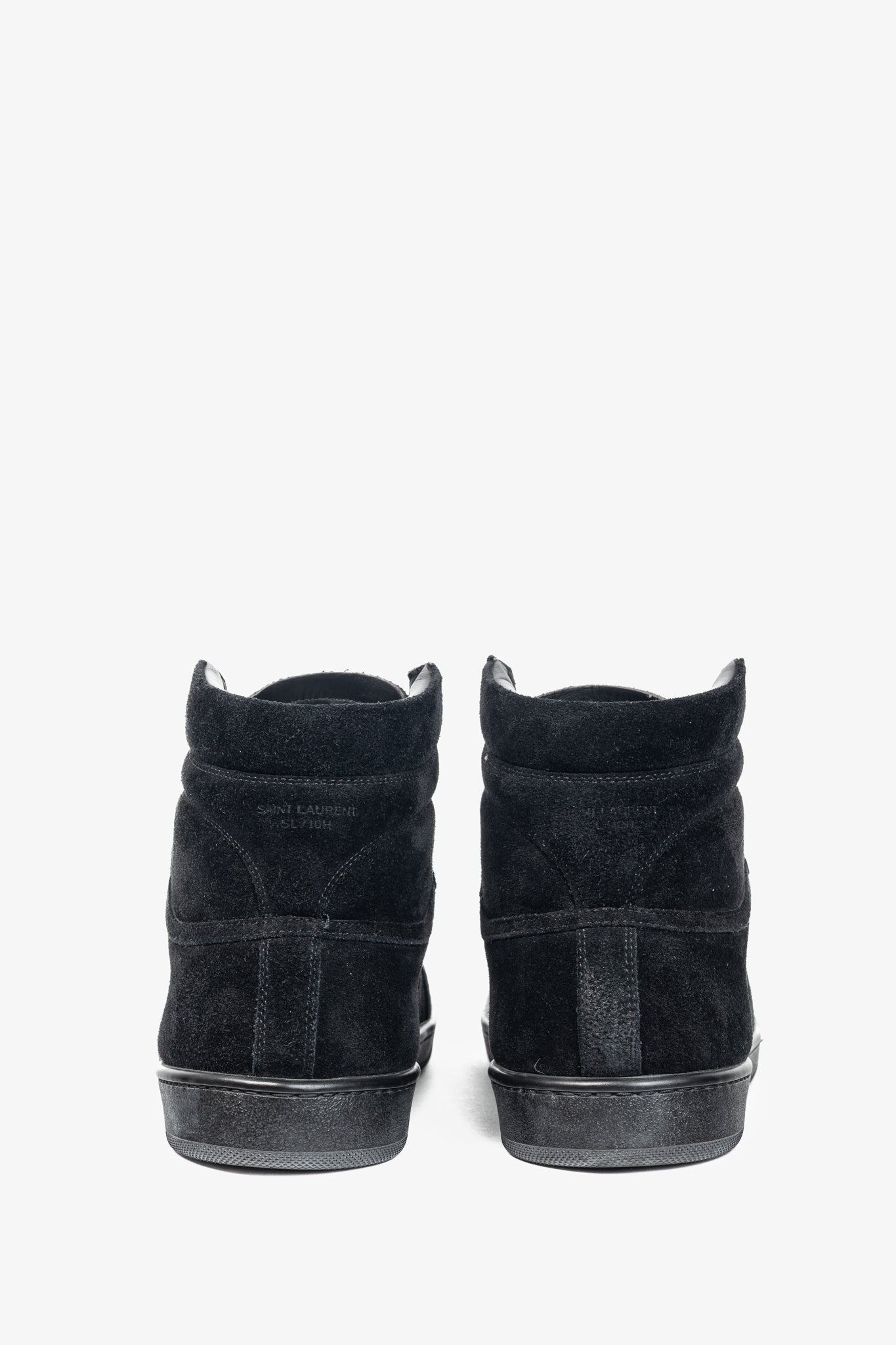 Saint Laurent SL/10H High Black Suede Court Classic High-Top Sneakers