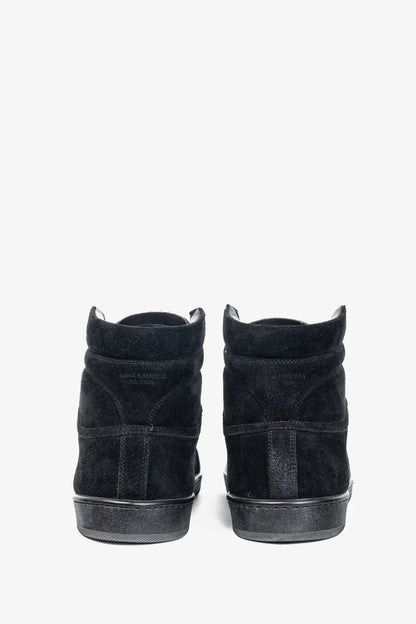 Saint Laurent SL/10H High Black Suede Court Classic High-Top Sneakers