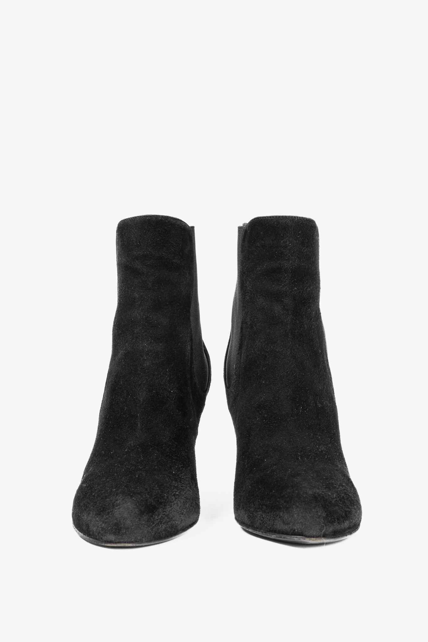Yves Saint Laurent Nero Suede Chelsea Wedge Booties