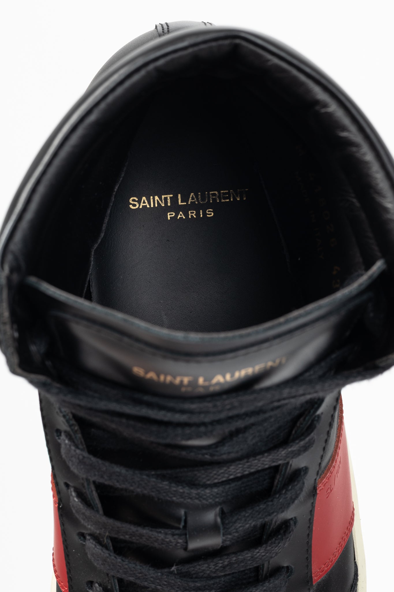 Saint Laurent SL/10H High 'Black Red' Court Classic High-Top Sneakers