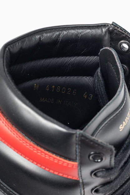 Saint Laurent SL/10H High 'Black Red' Court Classic High-Top Sneakers