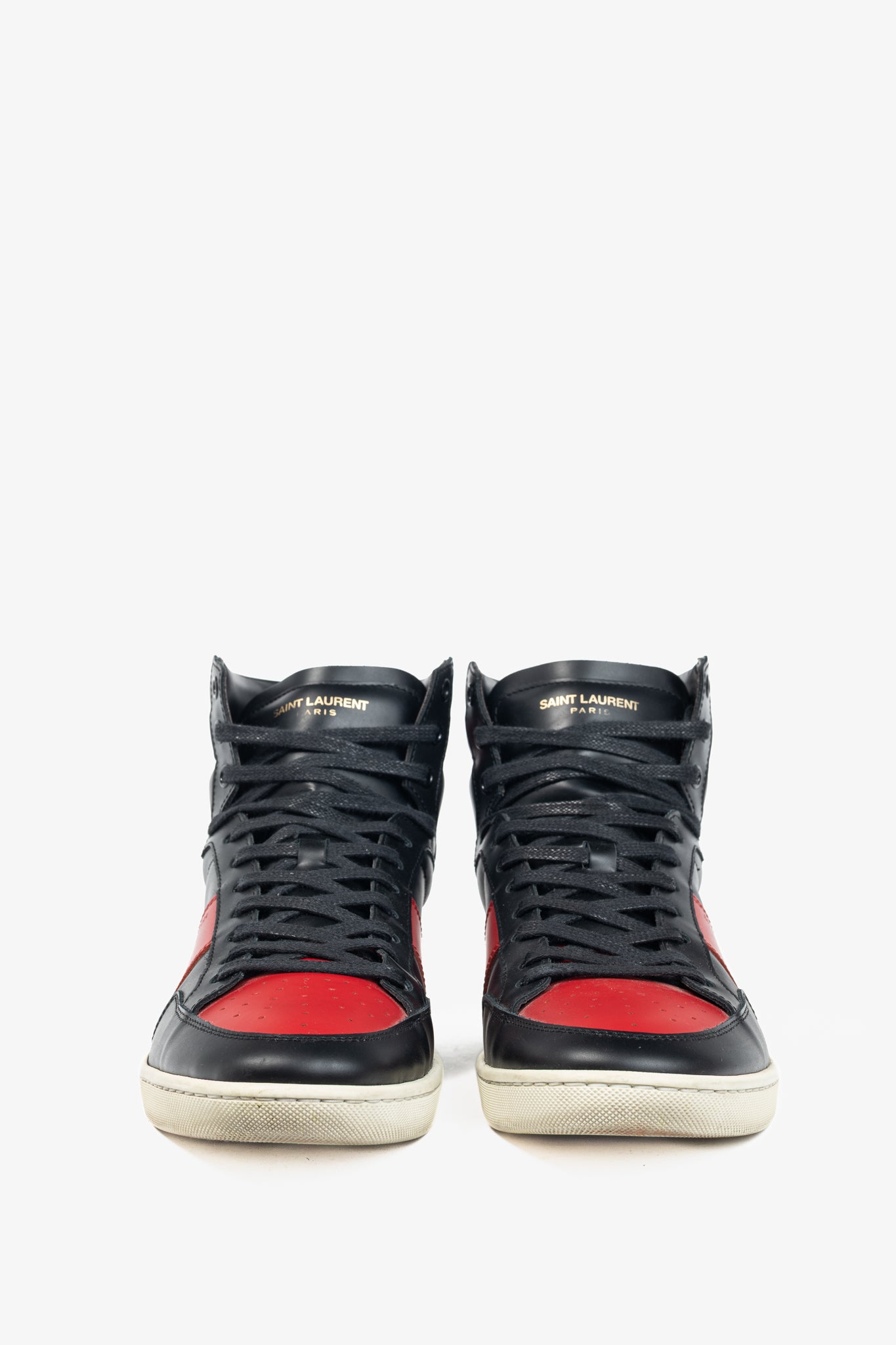 Saint Laurent SL/10H High 'Black Red' Court Classic High-Top Sneakers