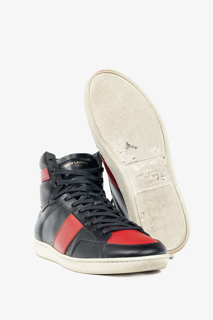 Saint Laurent SL/10H High 'Black Red' Court Classic High-Top Sneakers