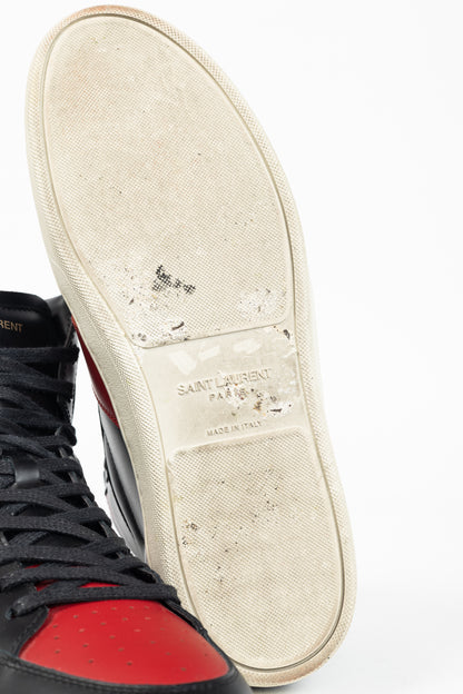 Saint Laurent SL/10H High 'Black Red' Court Classic High-Top Sneakers