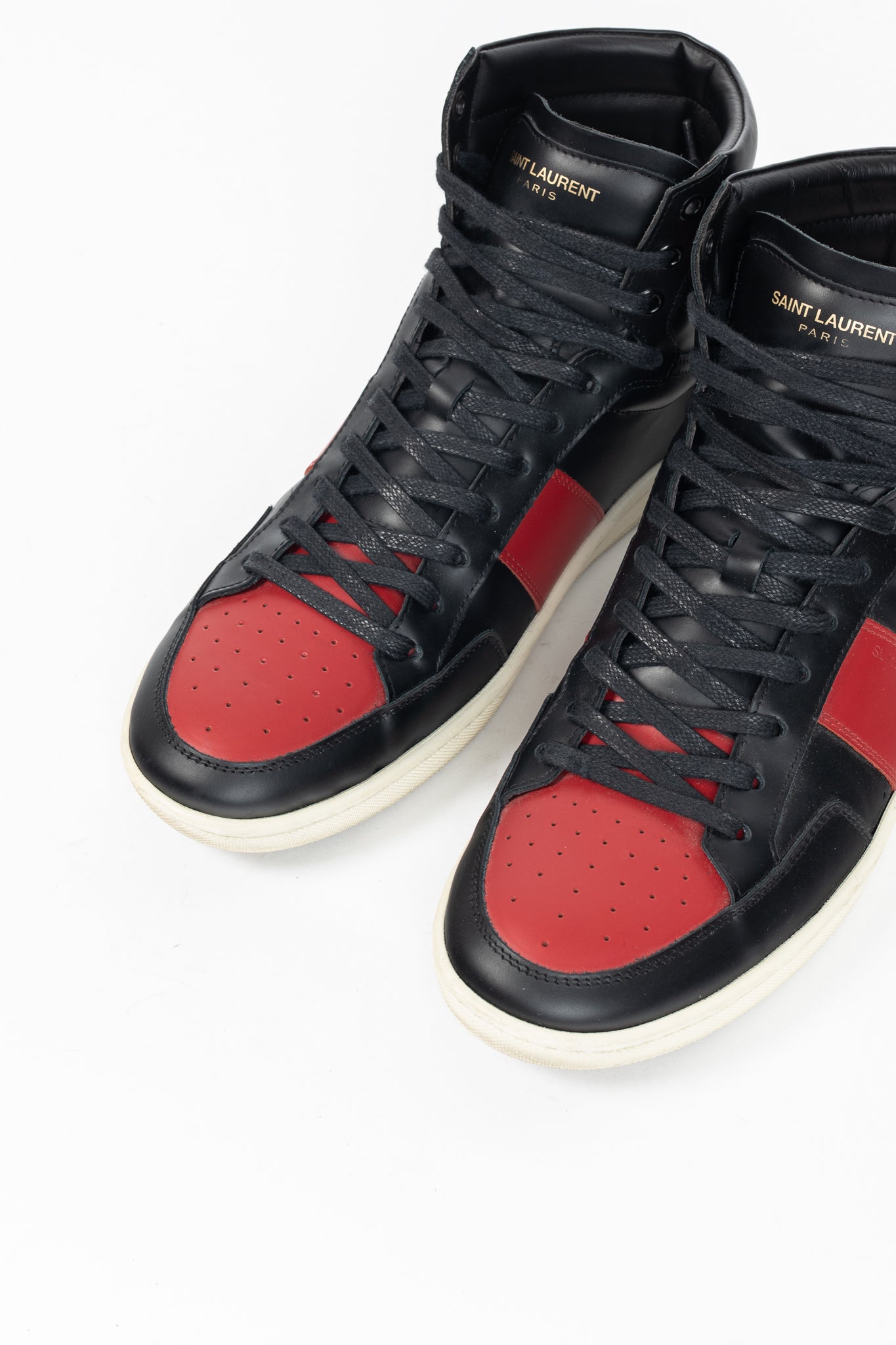 Saint Laurent SL/10H High 'Black Red' Court Classic High-Top Sneakers