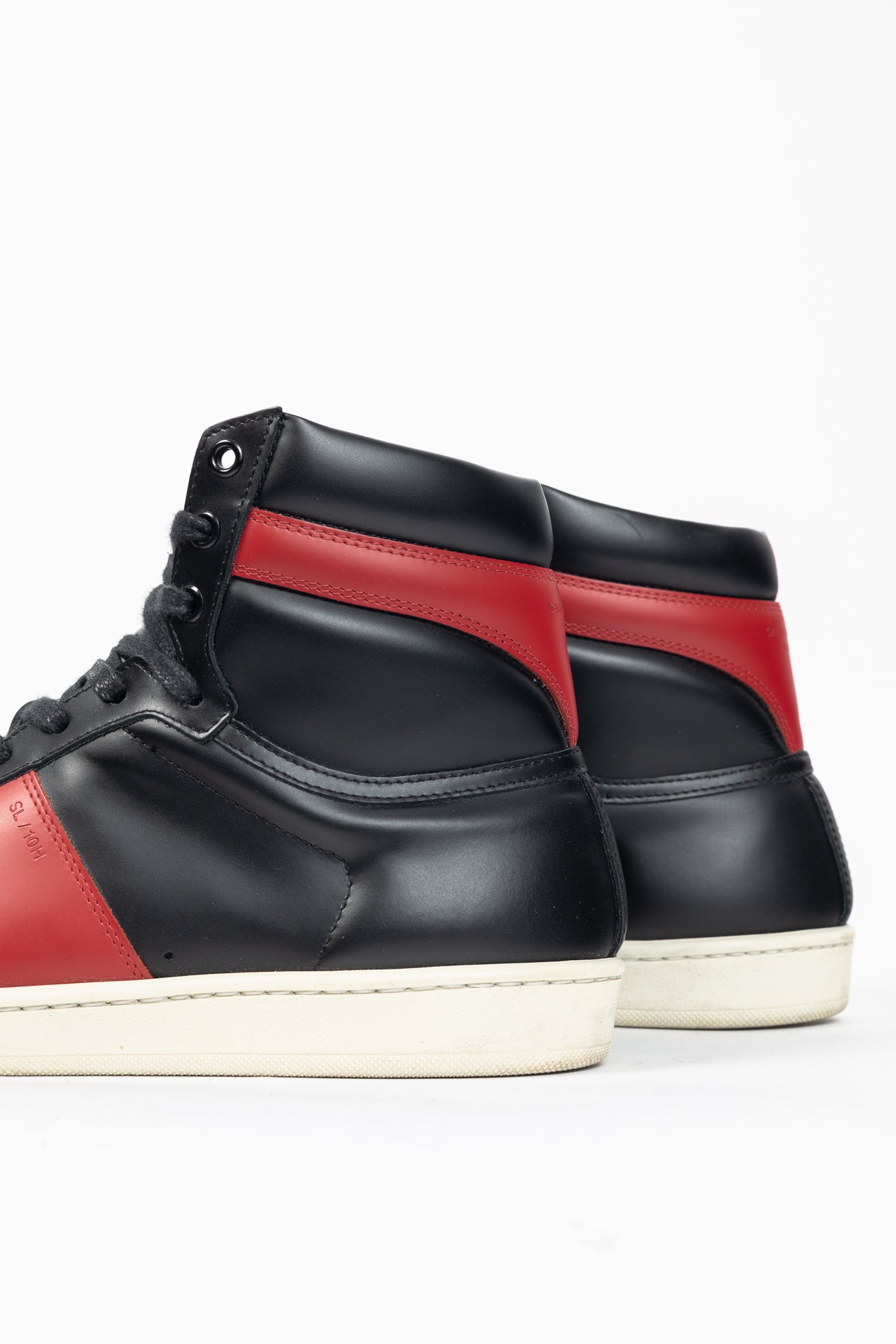 Saint Laurent SL/10H High 'Black Red' Court Classic High-Top Sneakers