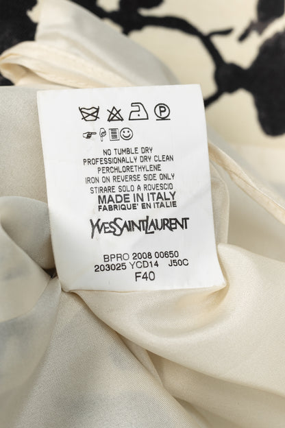 Yves Saint Laurent PF/08 Cream & Black Abstract Wool Pencil Skirt