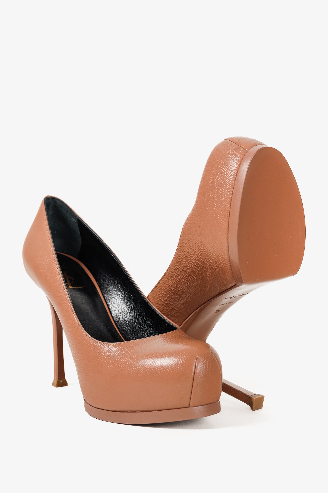 Saint Laurent Nude Beige Stingray-Stamped Leather Pumps
