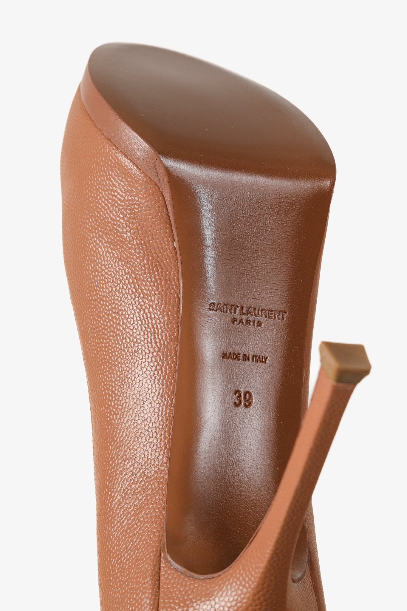 Saint Laurent Nude Beige Stingray-Stamped Leather Pumps