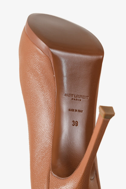 Saint Laurent Nude Beige Stingray-Stamped Leather Pumps