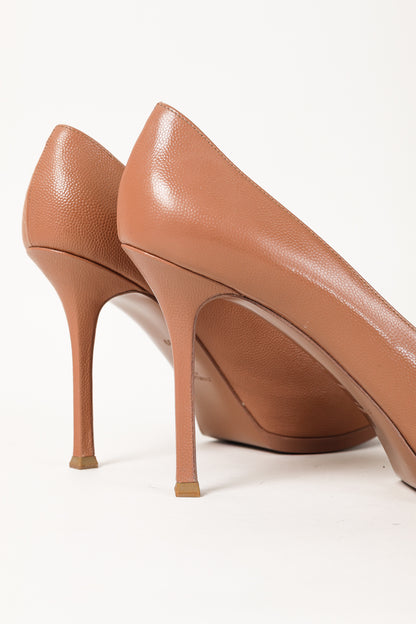 Saint Laurent Nude Beige Stingray-Stamped Leather Pumps