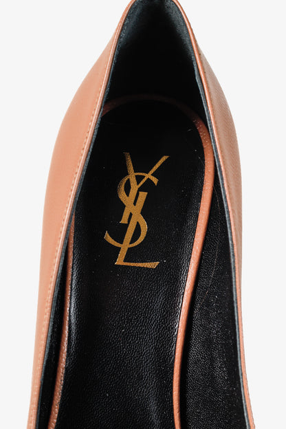 Saint Laurent Nude Beige Stingray-Stamped Leather Pumps