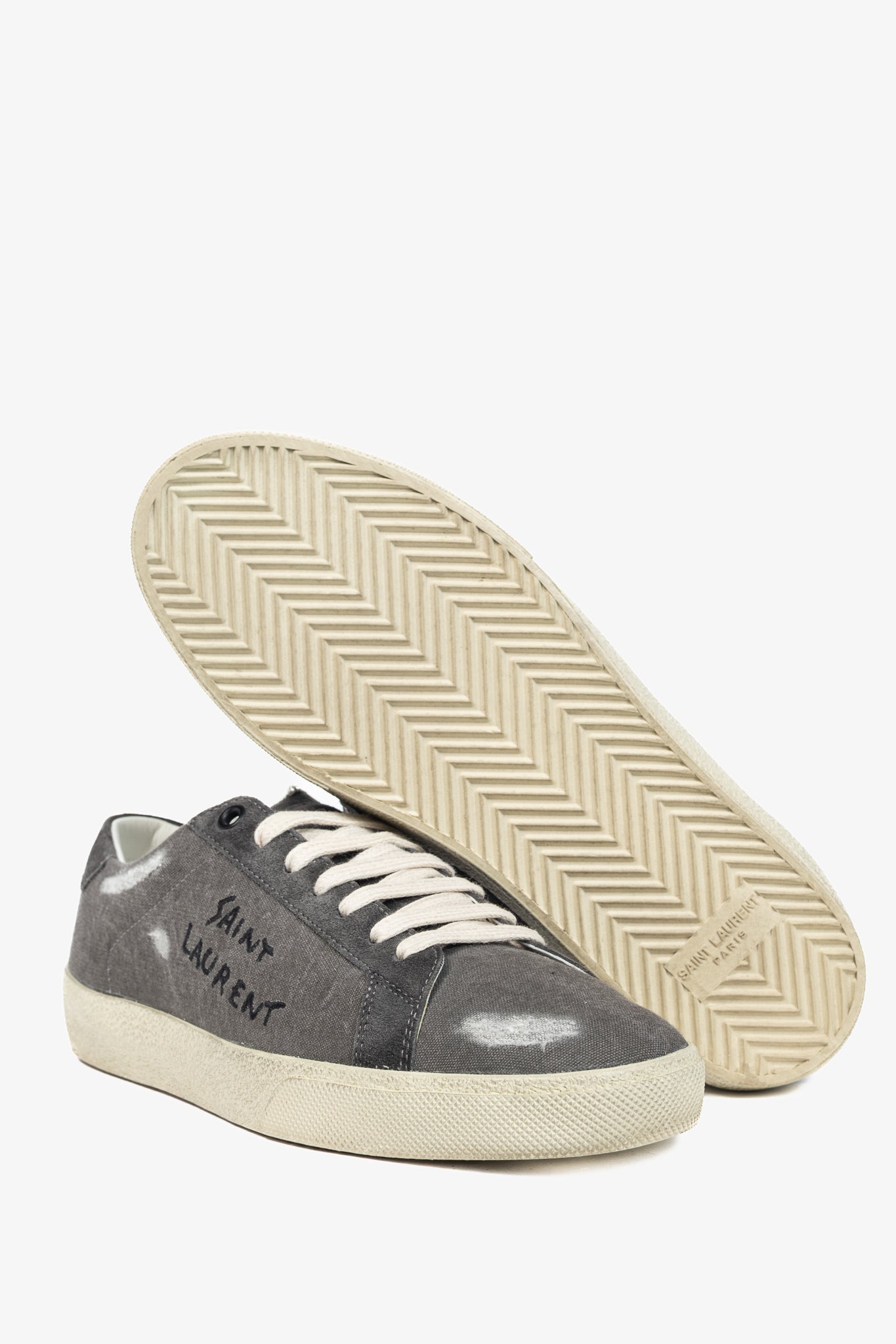 Saint Laurent Court Classic SL/06 "Black" Distressed Signature Low-Top Sneakers