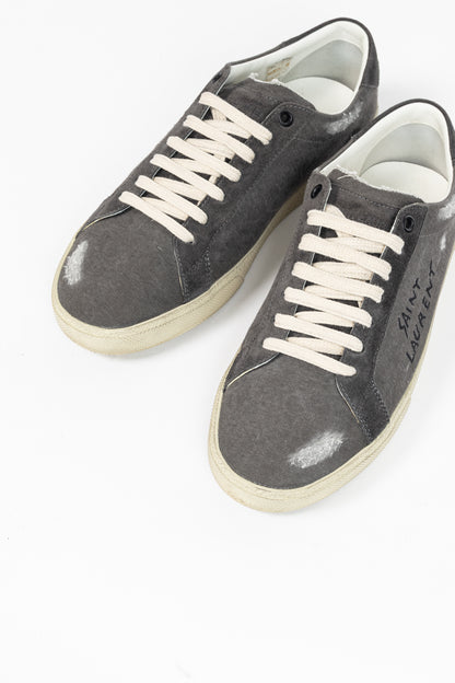 Saint Laurent Court Classic SL/06 "Black" Distressed Signature Low-Top Sneakers