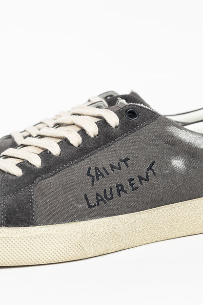 Saint Laurent Court Classic SL/06 "Black" Distressed Signature Low-Top Sneakers
