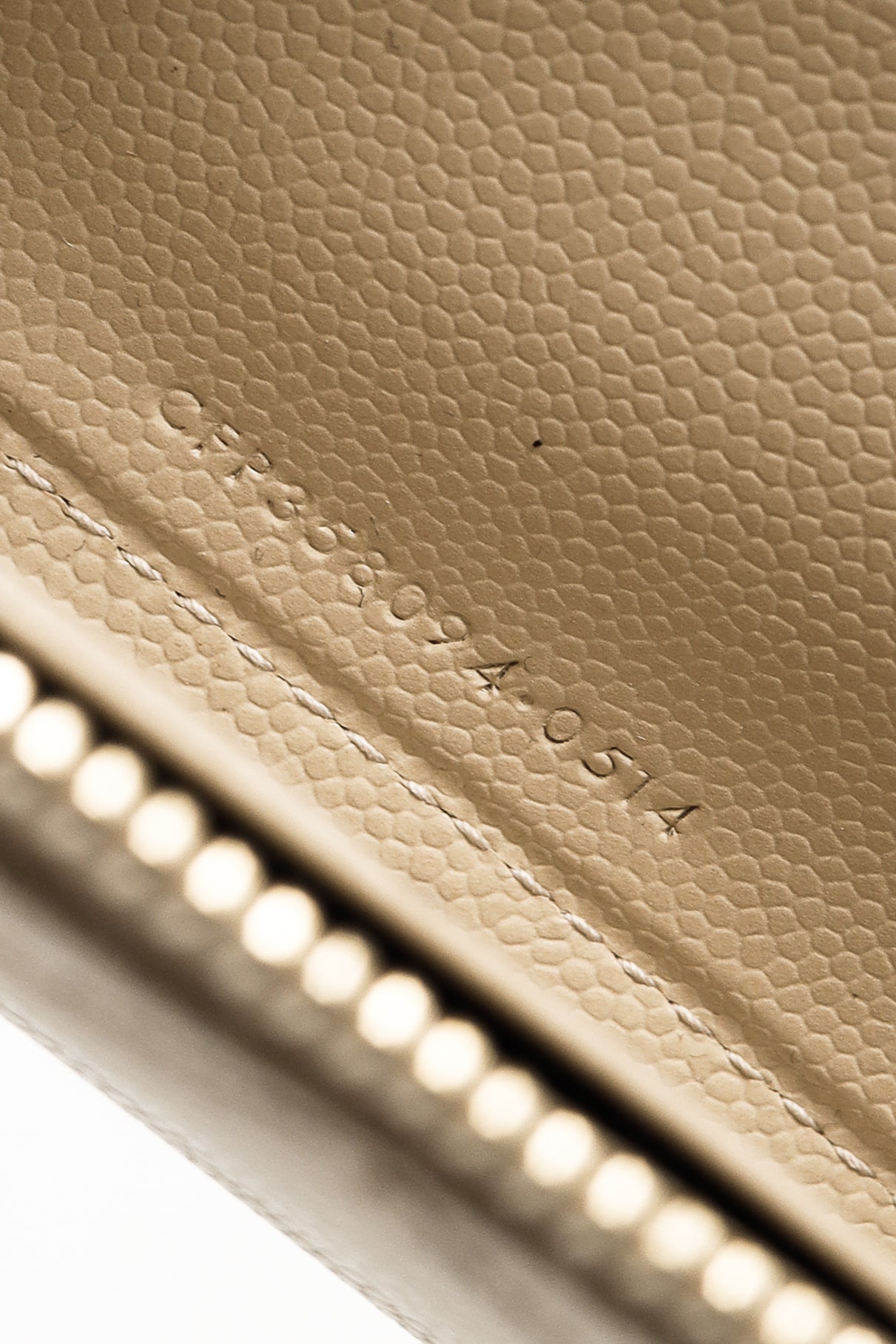 Saint Laurent Dark Beige Grain de Poudre Mattelasse Chevron YSL Monogram Wallet