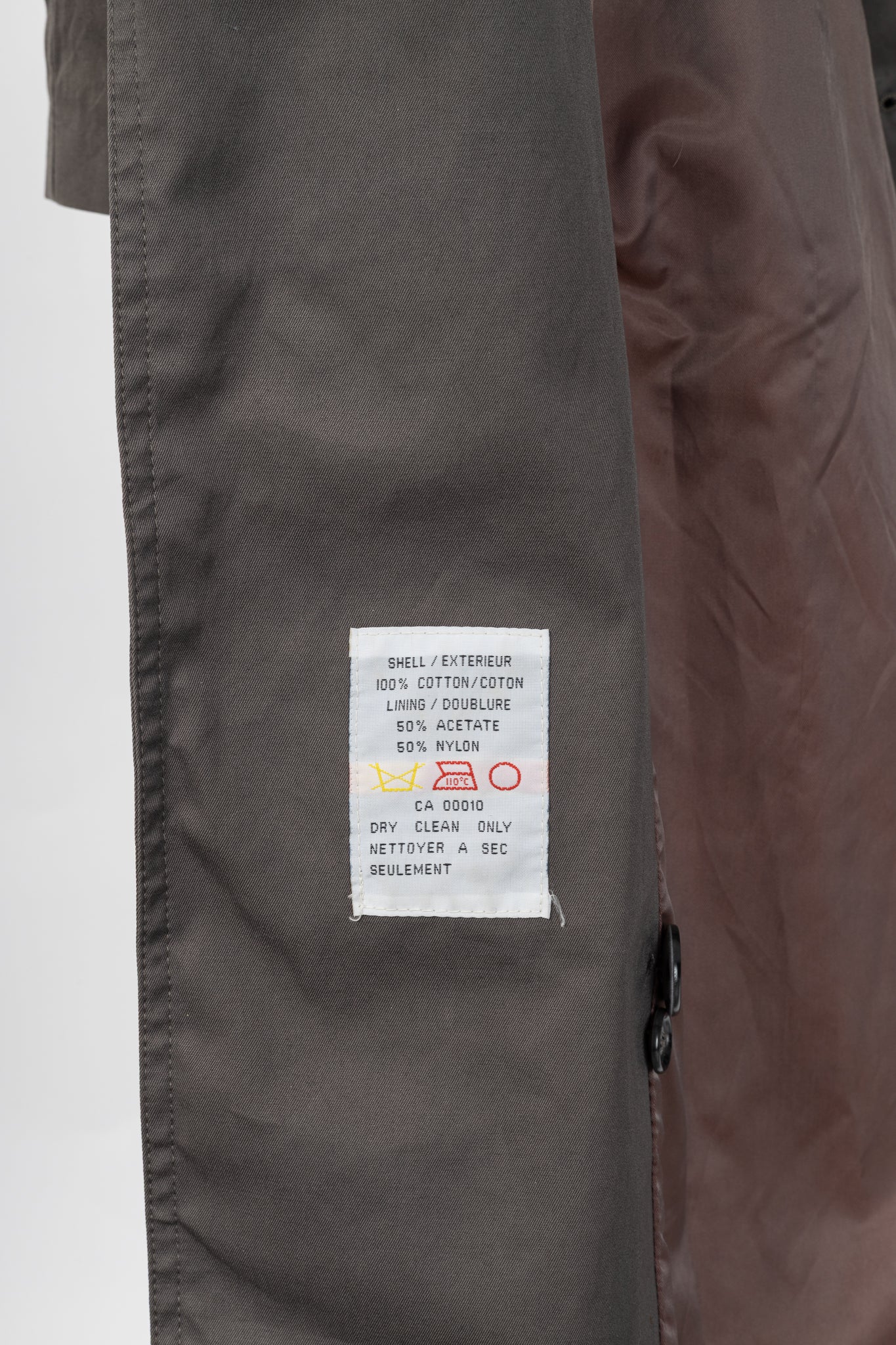 Yves Saint Laurent Grey Cotton-Twill Double-Breasted Belted Trench Coat