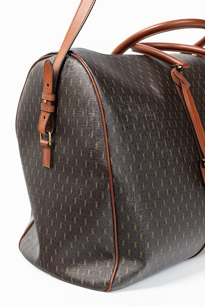 Saint Laurent Le Monogramme 72H Duffle Chestnut Cassandre Canvas & Smooth Leather Bag