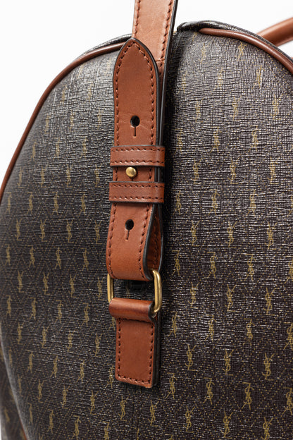 Saint Laurent Le Monogramme 72H Duffle Chestnut Cassandre Canvas & Smooth Leather Bag