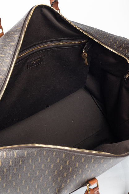 Saint Laurent Le Monogramme 72H Duffle Chestnut Cassandre Canvas & Smooth Leather Bag