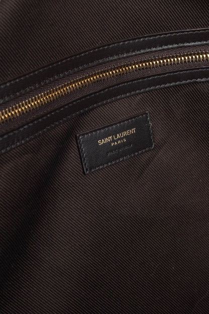 Saint Laurent Le Monogramme 72H Duffle Chestnut Cassandre Canvas & Smooth Leather Bag