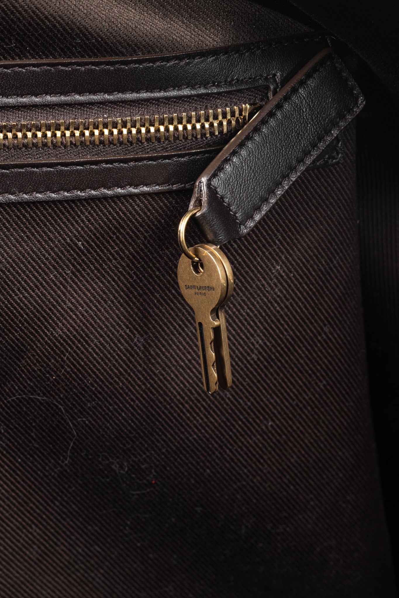 Saint Laurent Le Monogramme 72H Duffle Chestnut Cassandre Canvas & Smooth Leather Bag