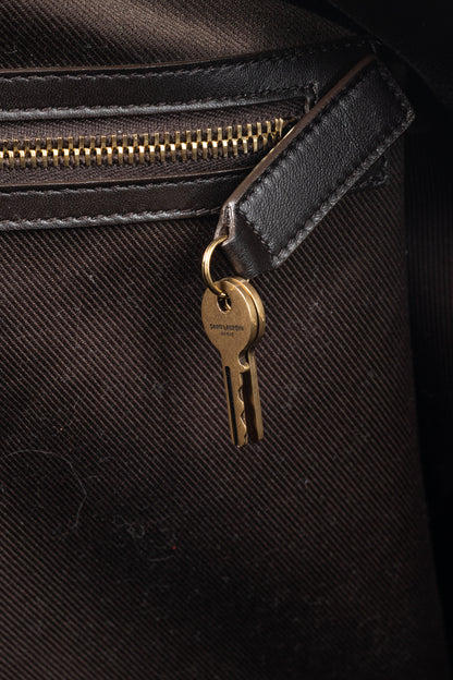 Saint Laurent Le Monogramme 72H Duffle Chestnut Cassandre Canvas & Smooth Leather Bag