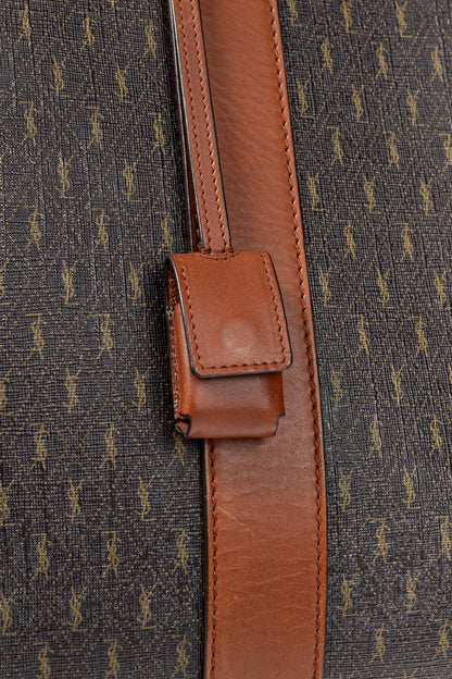 Saint Laurent Le Monogramme 72H Duffle Chestnut Cassandre Canvas & Smooth Leather Bag