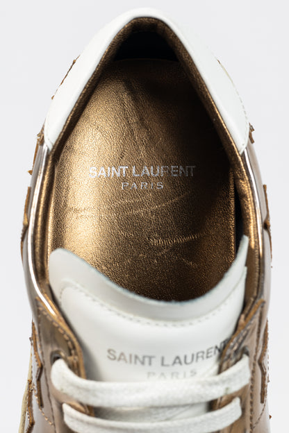 Saint Laurent SL/06 Gold Patent Star Low-Top Sneakers