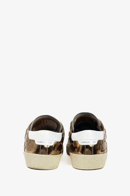 Saint Laurent SL/06 Gold Patent Star Low-Top Sneakers