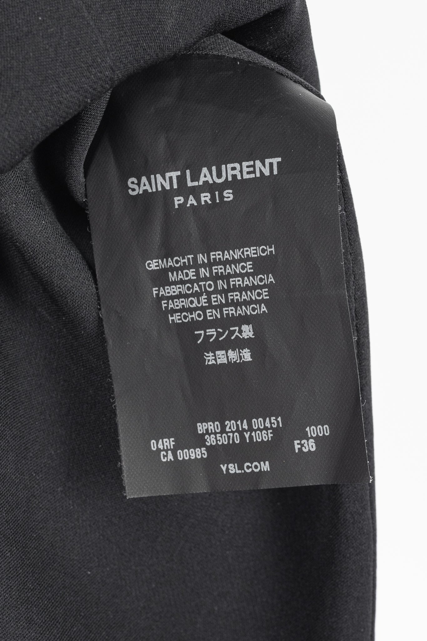 Saint Laurent AW/14 Runway Black Velvet Chain-Embellished Mini Dress