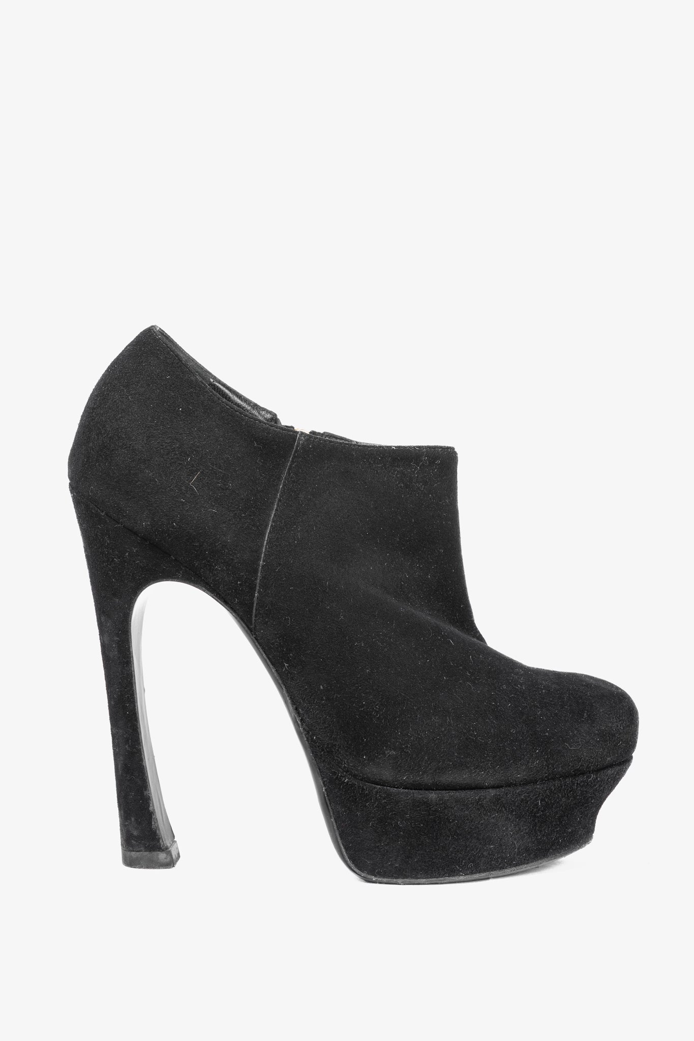 Yves Saint Laurent Palais Black Suede Platform Booties