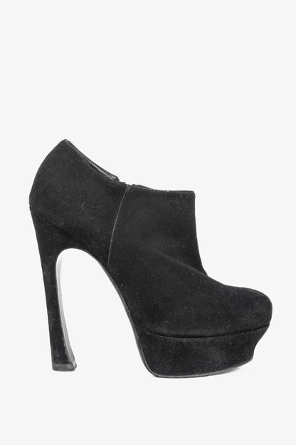 Yves Saint Laurent Palais Black Suede Platform Booties