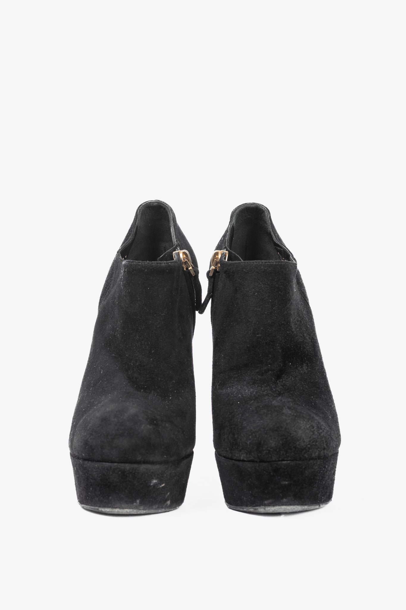 Yves Saint Laurent Palais Black Suede Platform Booties