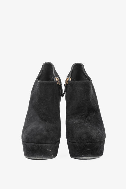 Yves Saint Laurent Palais Black Suede Platform Booties