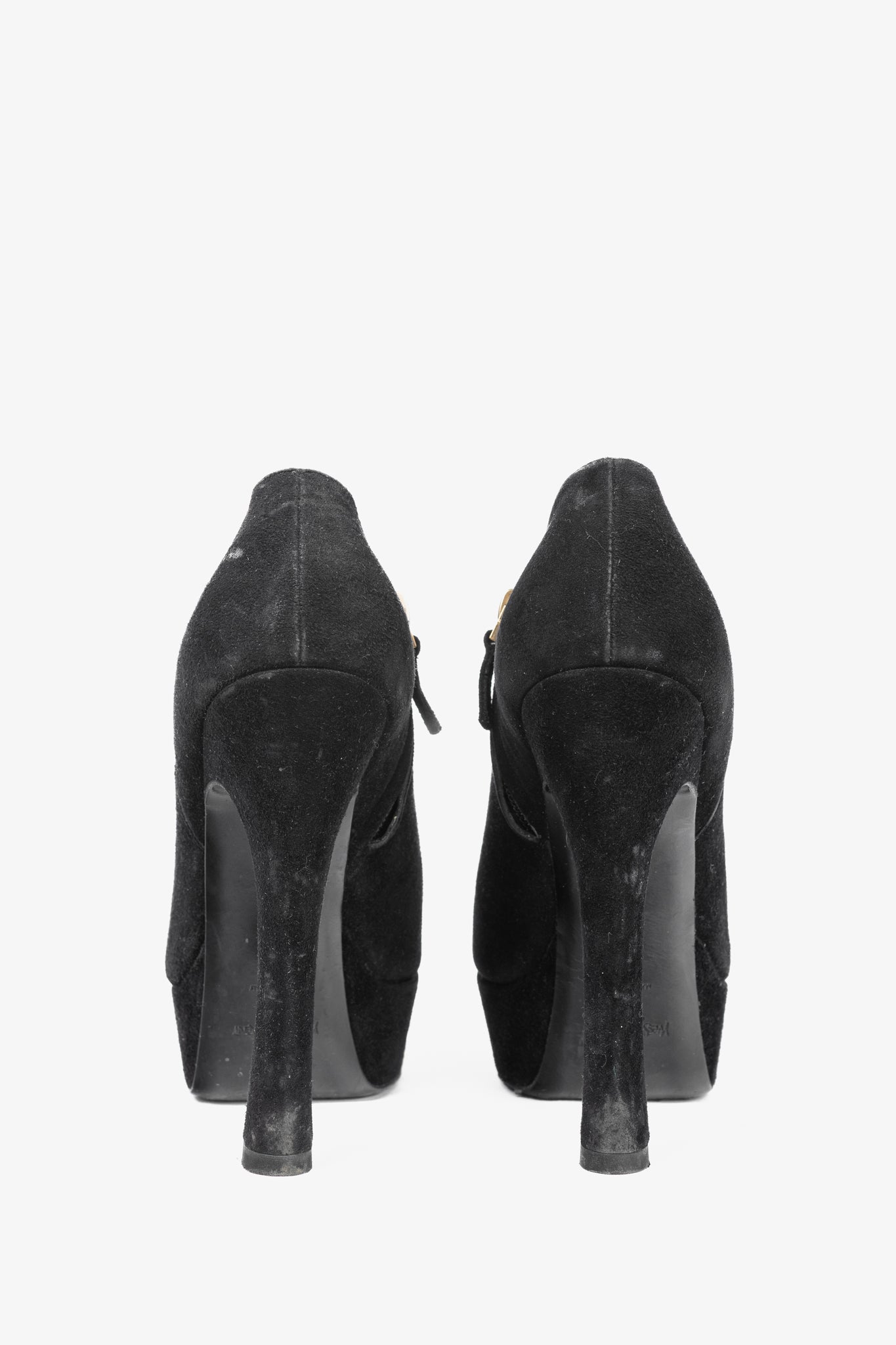Yves Saint Laurent Palais Black Suede Platform Booties