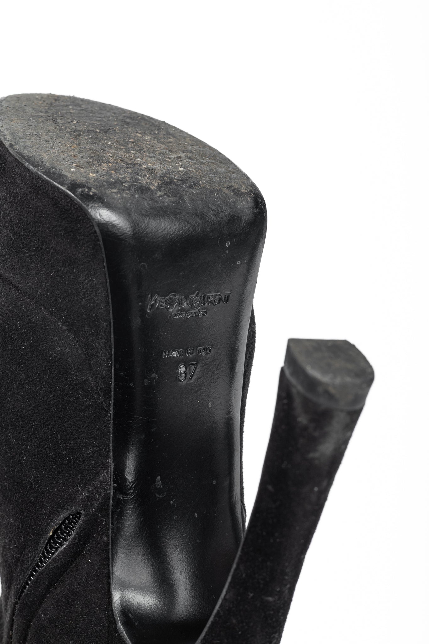 Yves Saint Laurent Palais Black Suede Platform Booties