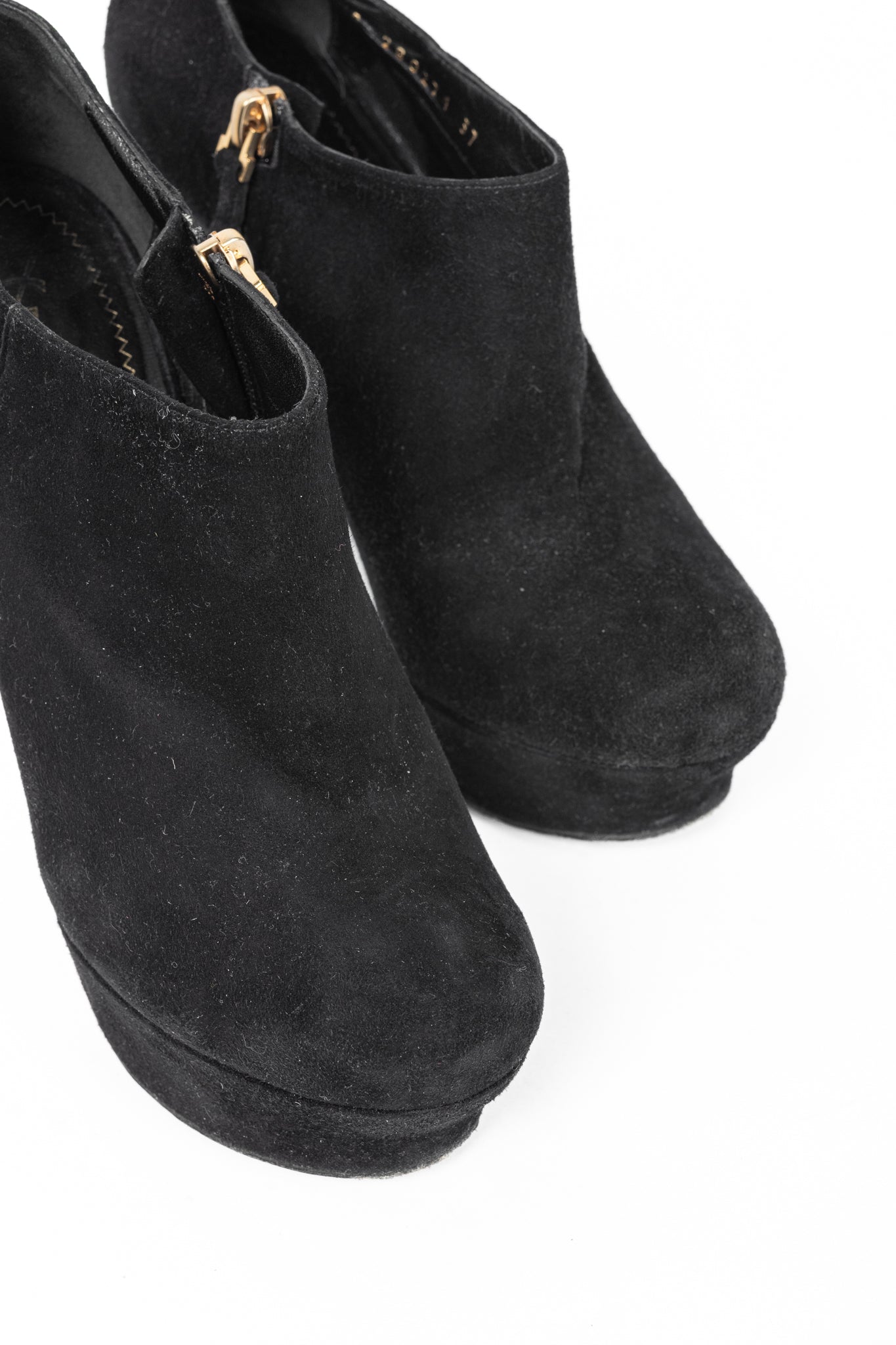 Yves Saint Laurent Palais Black Suede Platform Booties