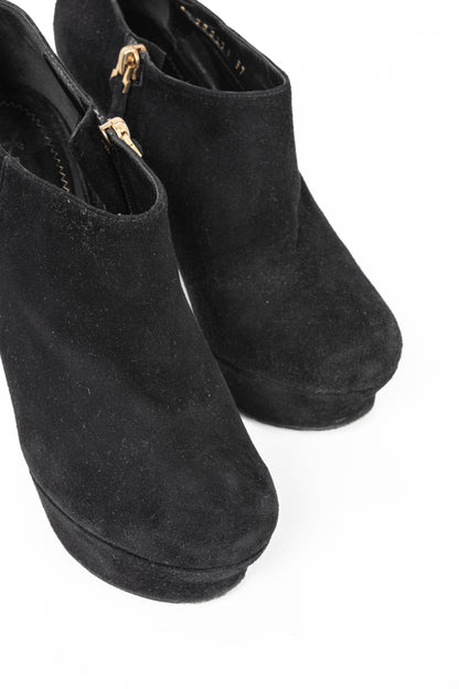Yves Saint Laurent Palais Black Suede Platform Booties