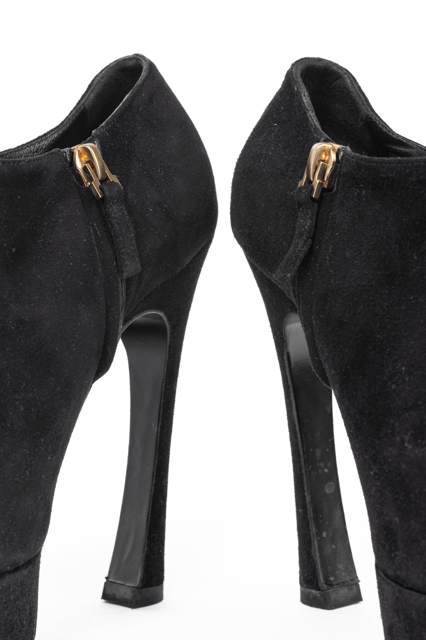 Yves Saint Laurent Palais Black Suede Platform Booties