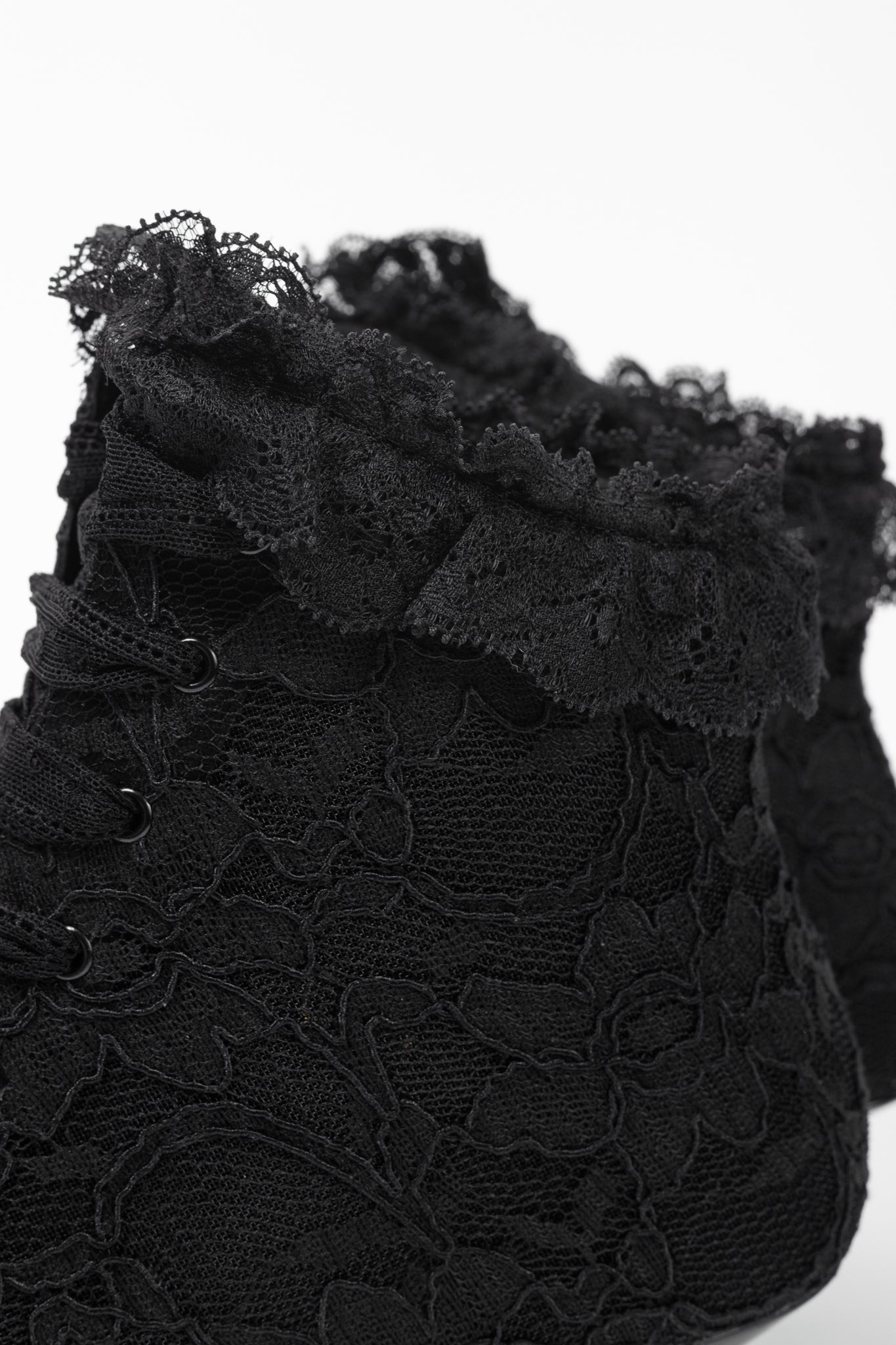 Saint Laurent Blaze 45 Black Lace Lace-Up Booties