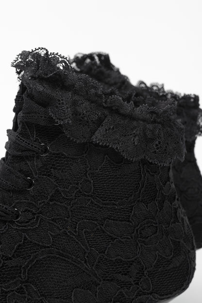 Saint Laurent Blaze 45 Black Lace Lace-Up Booties
