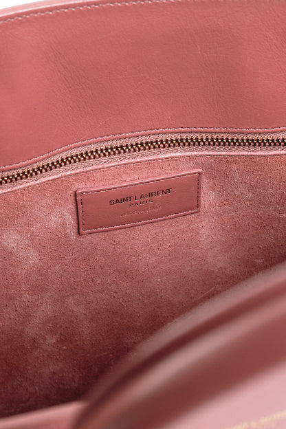 Saint Laurent Classic Small Sac de Jour Dark Rose Calfskin Tote