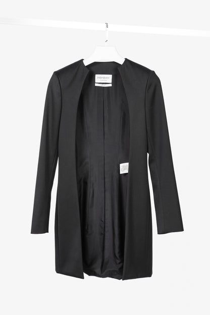 Yves Saint Laurent SS12 Black Wool Open-Front Blazer
