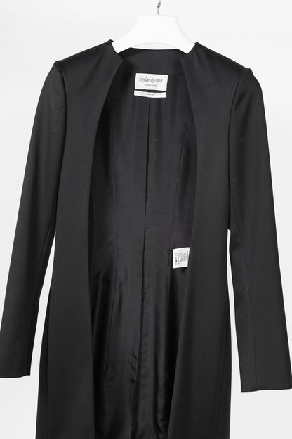 Yves Saint Laurent SS12 Black Wool Open-Front Blazer