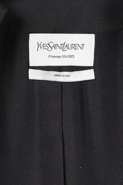 Yves Saint Laurent SS12 Black Wool Open-Front Blazer