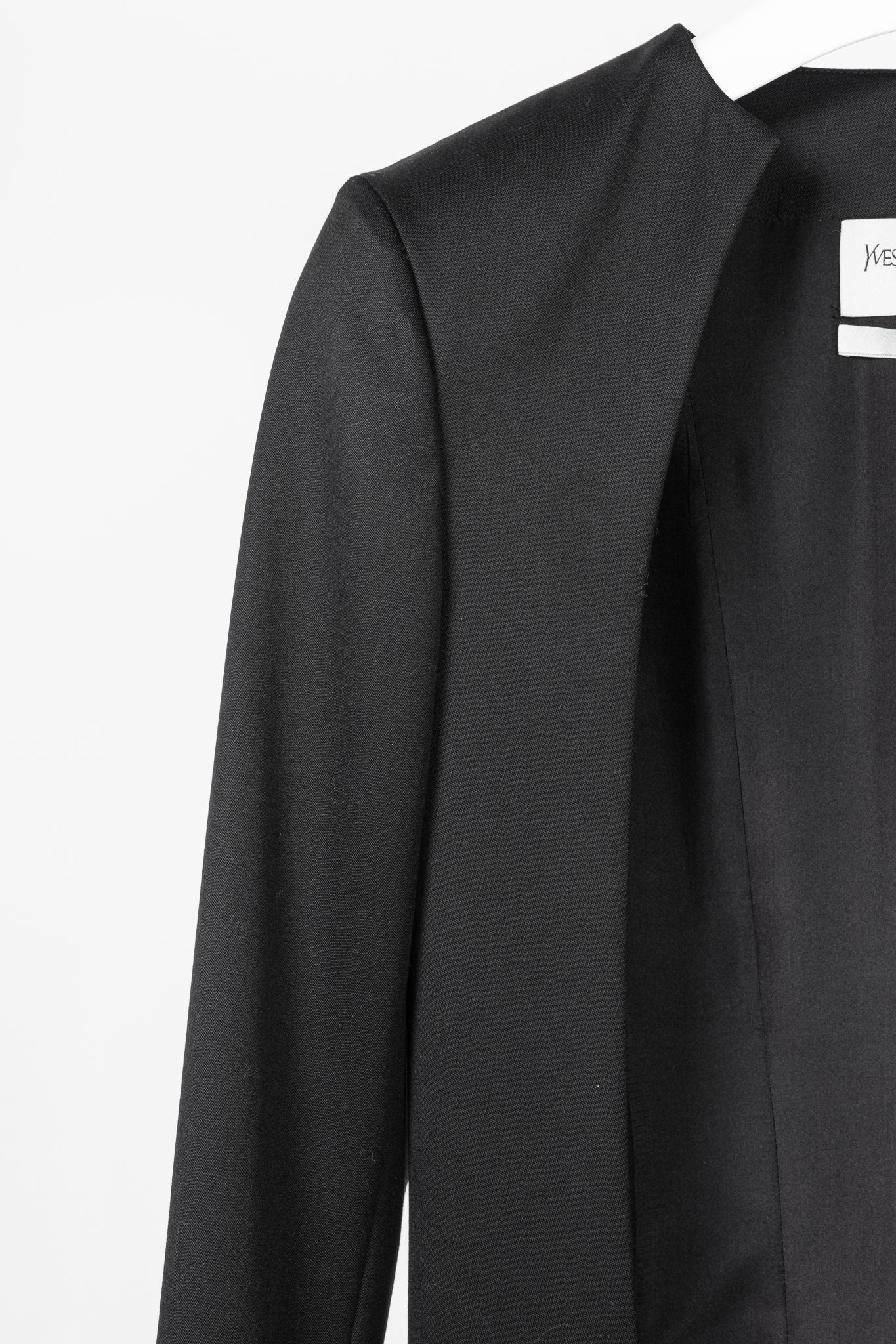 Yves Saint Laurent SS12 Black Wool Open-Front Blazer