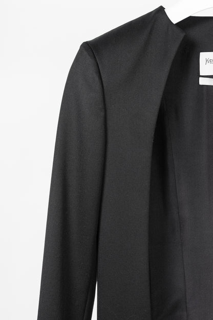 Yves Saint Laurent SS12 Black Wool Open-Front Blazer