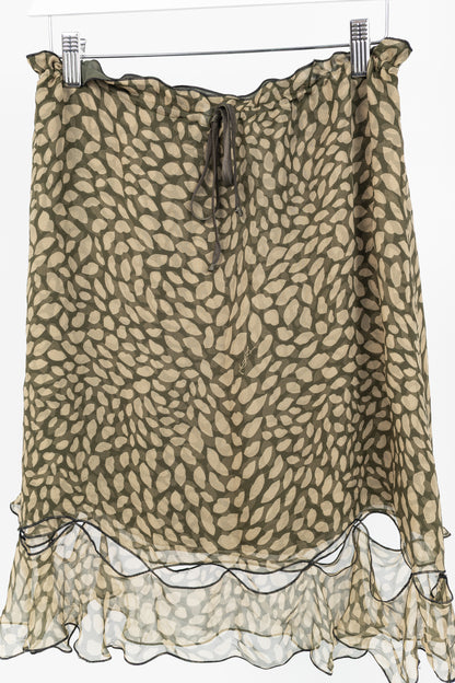 Yves Saint Laurent Y2K Green Lip-Print Silk Mini Skirt